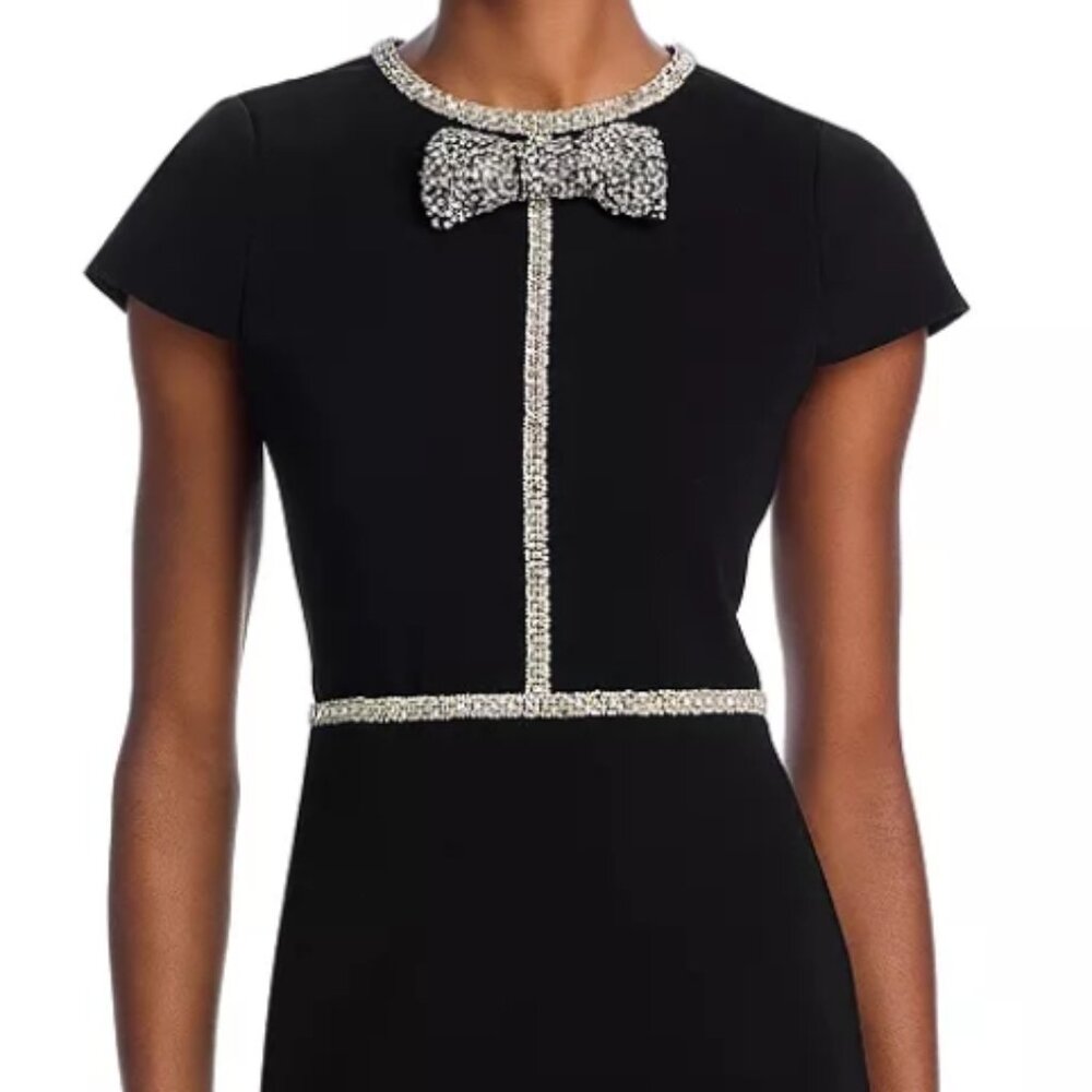Alice + Olivia Sophie black rhinestone embellished mini dress, size 12, NWOT